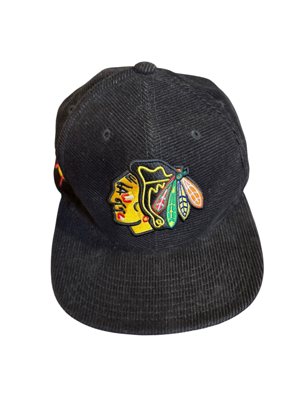 Mitchell & Ness Chicago Blackhawks Black Corduroy Original Fit Snapback Hat NHL